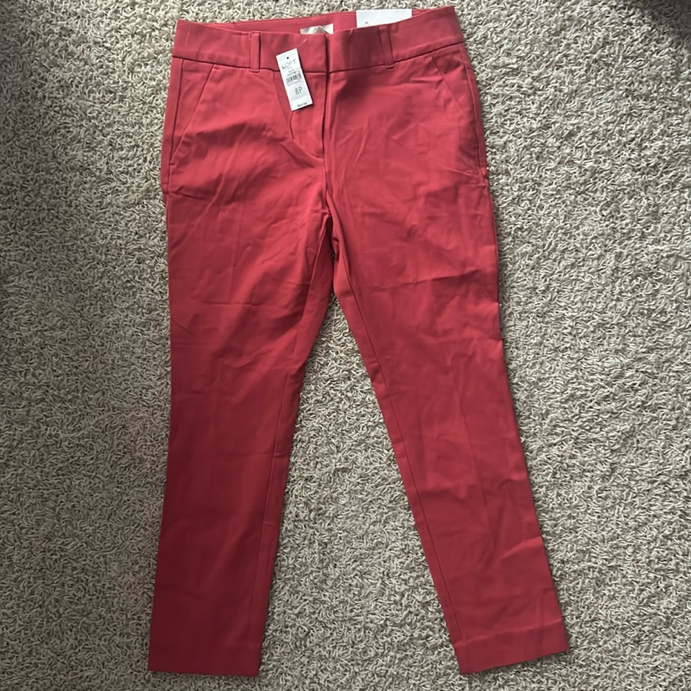 NWT LOFT Women’s Size 8P (8 Petite) Red Trouser